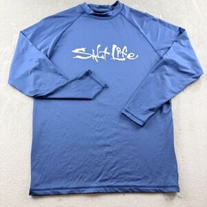 Salt Life SLX Live Salty Men's XL Blue Long‎ Sleeve Rash Guard Shirt